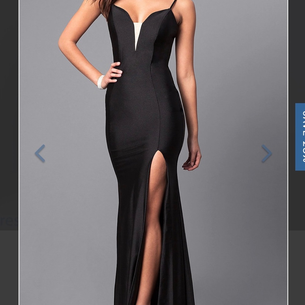 Black V-neck Formal Dress